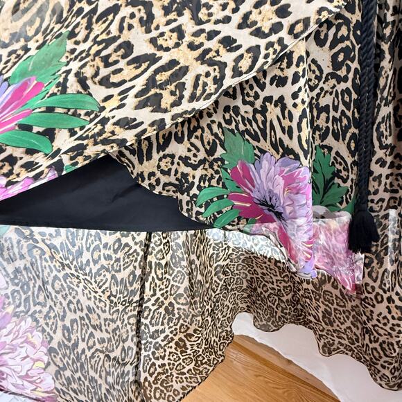 INC International Concepts 14W Hi-Low Leopard Floral V-Neck Dress - Picture 5 of 6